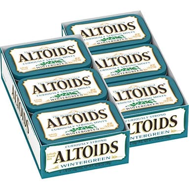 ALTOIDS Mint Candy, Classic Wintergreen Breath Mints Bulk Box, 1.76 oz, 6 Count, Pack of 2