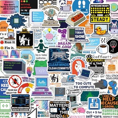Yqskt 200PCS Programming Stickers, Coding Vinyl Decals