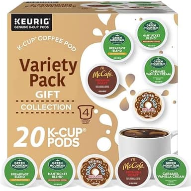 Famous Brands K-Cups Variety Pack | Gift Box | Single Serve Pods | Assorted Pack By Office Roast | Compatible with Keurig | 20 Count Total