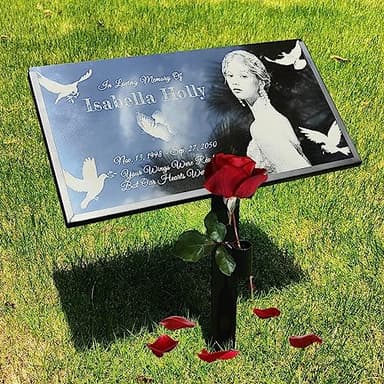 Human Memorial Stone Personalized, Grave Marker, Customized Permanent Use Porcelain Photo, Memorial Plaque Outdoors, Headstones for Graves, Grave Markers for Cemetery for Humans