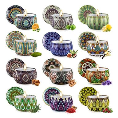 Scented Candles Gift Set,12 Pack Candles for Home Scented, 300 Hour Long-Lasting Soy Wax Aromatherapy Candle Set, Spring Home Refresh & Housewarming Gifts for Women