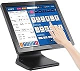 MUNBYN 17-inch POS-Touch-Screen-Monitor, POS-System-for-Small-Business, Multi-Touch Monitor, 400 nits True Flat Seamless Capacitive LED, VGA/HDMI Input for Office, POS, Restaurant, No Driver Required
