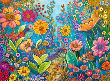 Cross & Glory - The Color Garden, No. 5-1000 Piece Jigsaw Puzzle for Adults | Modern Abstract Floral Art Puzzle | Premium Quality | 20x27 Inches