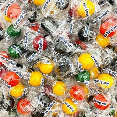 Jaw Breakers Candy | 24-Ounce Pack | Assorted Fruit Flavors | Long Lasting Hard Candy Individually Wrapped | Lemon, Grape, Orange, Lime, Cherry | 110 Pieces