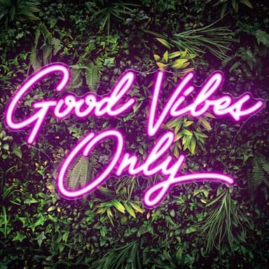 Kavaas Good Vibes Only Neon Signs for Wall Decor 17.7" x 9.9" | Pink Good Vibes Only LED Sign for Bedroom, Party, Bar, Salon - Best Gifts for Birthday, Christmas