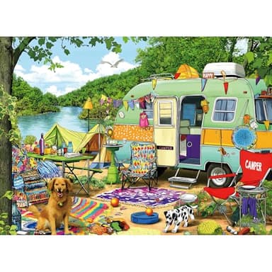 MINIWAN Puzzles for Adults 500 Pieces, Lakeside Camping Puzzle Challenging Puzzles for Adults, Jigsaw Puzzles 500 Pieces Ideal for Relaxation and Family Fun Puzzle Finished Size is 23 x 15 inch