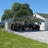 VEIKOU 20'x20' Carport, Heavy Duty Metal Carport with Alloy Steel Roof, Car Port Shelter with Innovative Assembly Structure Metal Carport Kits for Car, Boat, Truck