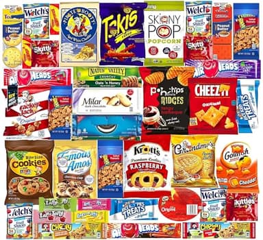 Ultimate Variety Sampler Care Package (40 Count) - Easter Treats Gift Basket Adults Kids Grandkids Guys Girls Women Men Boyfriend Birthday Cookies Chips College Student Office School