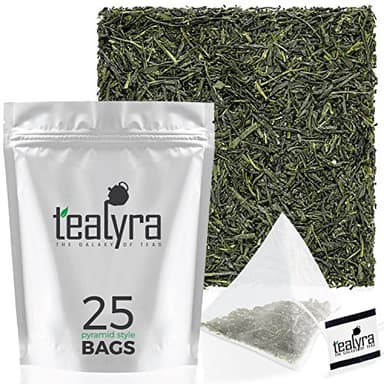 Tealyra - 25 Bags - Gyokuro Kokyu Premium - Japanese Green Loose Leaf Tea - Pyramids Style Sachets - Good Priced for High Grade Japanese Tea