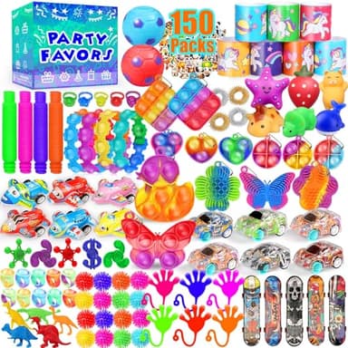 Party Favors for Kids 8-12 4-8, 150-Pack Fidget Toys Bulk, Treasure Box Toys for Classroom, Stocking Stuffers Goodie Bags, Classroom Prizes, Birthday Holiday for Boys Girls