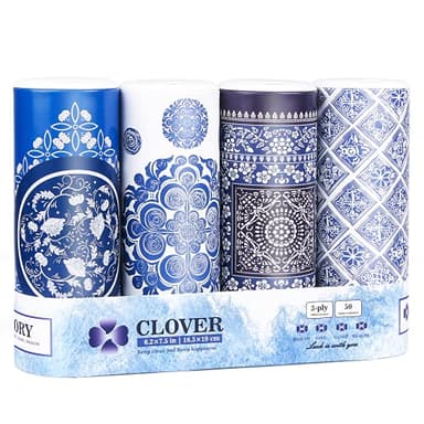 Car Round Canned Tissue Box Cup Holder Facial Tissues,Cylinder Tube Face Towel,4 Canister 3-Ply Car Napkins for Travel Tissue Bulk Fit Home,Office,School by CLOVER