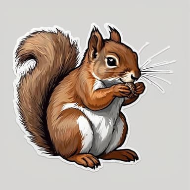 Squirrel Cute Stickers 2in for Water Bottles Waterproof, Laptop Luggage, Computer Vehicles Helmet Teens Adults Girls Boys Kids Funny Sticker Packs Small Vinyl Decals. N25