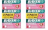 Bayer Aspirin Low Dose 81 mg Chewable Tablets, Pain Reliever, Cherry Flavored, 216 Tablets (6 Pack)