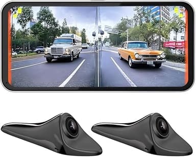 PDZGZ 6.25inch CAR Side View Blind Area System,Left and Right Blind spot Camera Driving Recorder BSD Warning Monitoring(Camera Monitor System) (6.25" Black)