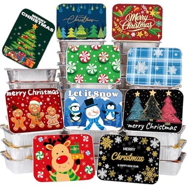 FUNID 40 PCS Christmas Cookie Containers with Lids