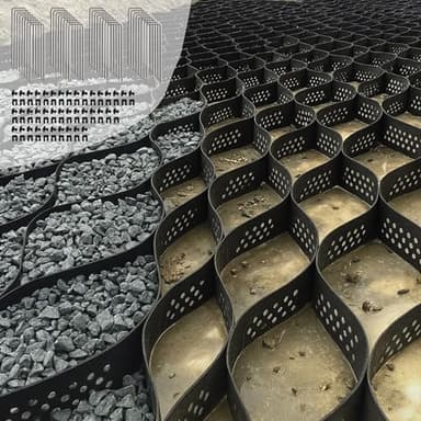 40FT Gravel Driveway Grid – HDPE Geocell Ground Stabilizer, 1990 lbs/sq ft Load for Parking Pad, Sloped Yard & Paths – DIY Installation with 32 Stakes & 40 Fasteners, Proper Base Preparation Required