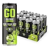 Jocko GO Energy Drink - KETO, Vitamin B12, Vitamin B6, Electrolytes, L Theanine, Magnesium- All Natural Energy Boost, Sugar Free Nootropic Monk Fruit Blend - 12 Pack (Sour Apple)