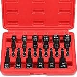 12-Piece Magnetic Nut Driver Set - Premium Impact Power Hex Nut Driver Drill Bit Master Kit, SAE & Metric, 1/4-Inch Quick-Change