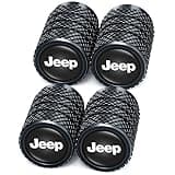 Metal Car Tire Air Caps Cover Car Tire Accessories for Jeep Grand Cherokee Comander Wrangler Compass Renegade Patriot, 4Pcs Car Tire Valve Stem Caps,Anti-Corrosion Leak-Proof,Black