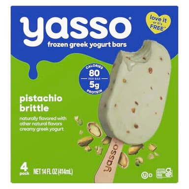 Yasso Frozen Greek Yogurt Bars Pistachio Brittle Bars 4 Count for a ridiculously creamy frozen snack made with the goodness of greek yogurt 3.5fl oz