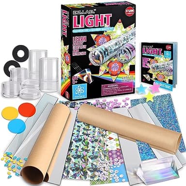 Twins Kaleidoscope Kit for Kids, FunKidz DIY Kaleidoscope Making Craft Kit with Prism Gift Optical Illusion Science Experiment Educational STEM Toy
