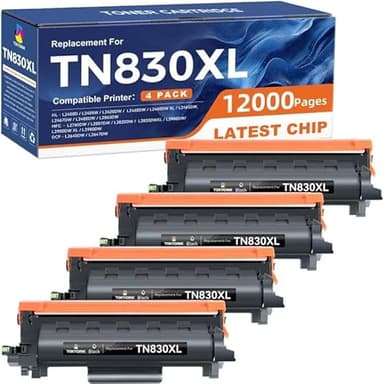 TOKYOINK TN830XL Toner TN830 Cartridges Replacement for Brother TN830 830XL Toner Compatible with DCP-L2640DW MFC-L2820DW HL-L2400D HL-L2460DW HL-L2405W HL-L2465DW HL-L2480DW Printer (4 Pack)