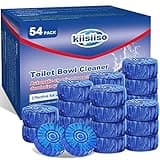 KIISIISO Multipurpose Bathroom Cleaners, 54 Pack Commercial & Household Toilet Bowl Cleaners, Blue Toilet Bowl Tablets Drop in Tank, Janitorial Deodorizers