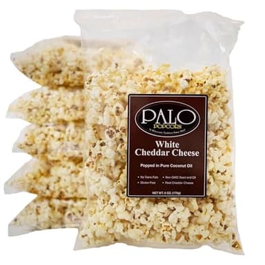 Palo Popcorn White Cheddar Popcorn, 6-ounce bags (Pack of 6)