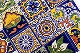 Authentic Mexican Talavera Ceramic Tiles 4x4 Hand Painted, Customize Your Walls, Counter Tops, backsplash with Assorted Designs Set of 9 (Not Stickers)