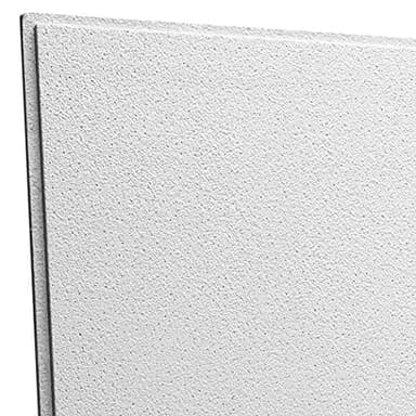 uDecor Arena Tegular 2x2 Acoustical Ceiling Tiles - Box of 10 - Fire-Rated White 24x24 Drop Ceiling Tiles - Class A Fire Rated, Noise Reduction, Humidity & Sag Resistant, No Asbestos