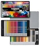 STABILO Chalk-Pastel Artist Colored Pencil CarbOthello ARTY Tin Set of 60, Eraser, Sharpener, Blender - Watercolor Effects