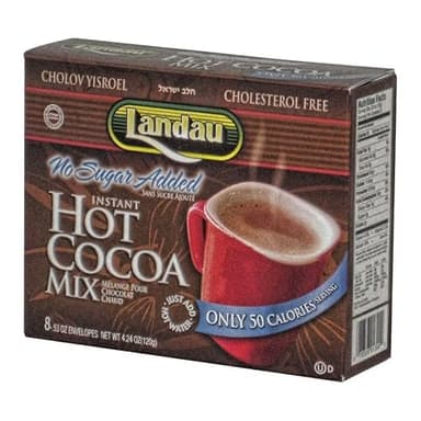 LANDAU Hot Chocolate Packets - Hot Cocoa Mix, No Sugar Added and Fat Free. Swiss Milk Chocolate Flavor Hot Coco - Best Hot Chocolate Mix - Kosher, Sugar Free. Instant Hot Cocoa - 8 Envelopes