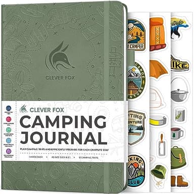Clever Fox Camping Journal – Camper Log Book & RV Trip Planner – Outdoor Camp Journal & Adventure Travel Notebook – 12 Trips Total, 8 Pages per Trip – Hardcover, A5 Size (Cypress)