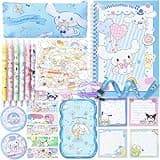Koiswim Cute School Supplies Kawaii Stationery Gift Set, Including Gel Pens Journal Notebook Pencil Cse Stickers Pins Badge Lanyard Sticky Note Bookmark (C)