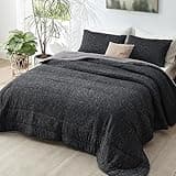 Bedsure Queen Comforter Set - Cooling and Warm Bed Set, Charcoal Black Reversible Bedding for All Season, 3 Pieces, 1 Queen Size Comforter (88"x88") and 2 Pillow Cases(20"x26")