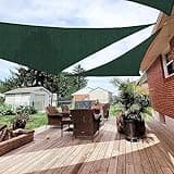 Patio Paradise 16' x 16' x 16' Sun Shade Sail Triangle Canopy, Permeable Shade Cloth Fabric Sunlight Block Patio Cover HDPE Deck Awning for Outdoor Backyard Pergolas Roof Shading, Green