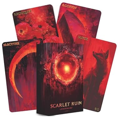 pailing Scarlet Lenormand Card Deck, 36 Fortune Telling Oracle Cards with Bold Scarlet Artwork, A Tarot Alternative for Love, Career, Daily Readings