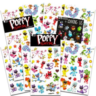 Poppy Play Time Sticker Pack for Kids - Poppy Play Time Party Favors Bundle with 8 Poppy Play Time Sticker Sheets | Poppy Play Time Party Supplies Set