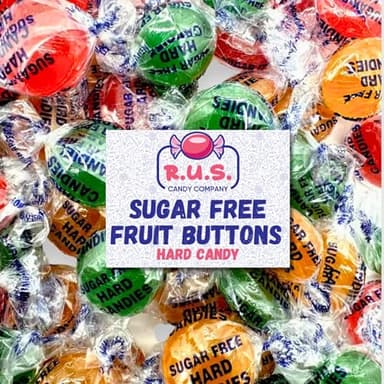 Sugar Free Assorted Fruit Disc Hard Candy | R.U.S. Candy Company | Guilt-Free Fruity Sweets, Individually Wrapped, Low Carb & Diabetic Friendly (Half Pound)