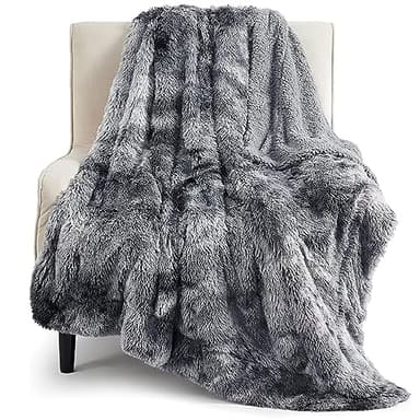 Bedsure GentleSoft Fluffy Fuzzy Faux Fur Throw Blanket for Couch, Soft Sherpa Fleece Cozy Gifts for Women, Plush Bed Blanket Room Decor for Men, Thick Warm Minky Teen Gifts Winter Bedding