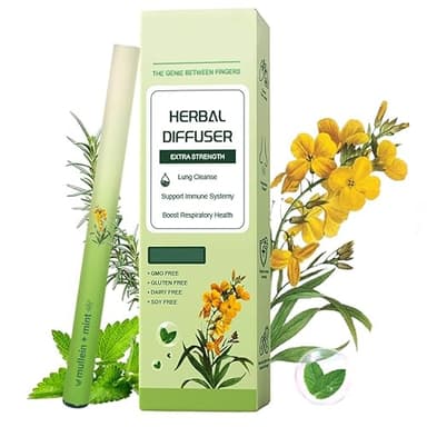 WENEW Mullein Herbal Diffuser Pen with Extracts of Mullein,Thyme and Mint for Lung Detox and Oral Air Freshening - 1 Stick