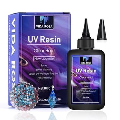 UV Resin 100g- VIDA ROSA RESIN Crystal Clear Hard Ultraviolet Curing Epoxy Resin For Jewellry Making Art Pendants, Earrings, Necklaces, Bracelets, Nail Art Accessories