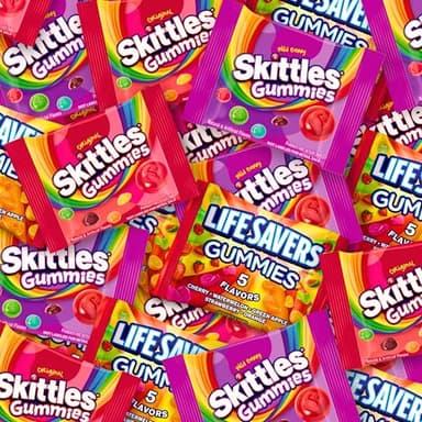 Ultimate Bundle Assortit X Mars Collab Fruity Chewy Gummy Sampler Holiday Mix Fun Size Skittles Lifesavers Candy Variety Bulk Assortment 3 Lb Individually Wrapped (48 Oz)