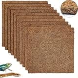 ZeeDix 10 Pieces Reptile Carpet- 12 x 12 inches Natural Coconut Fiber Pet Mat Tortoise Carpet Mat Coco Fiber Substrate Liner Pet Terrarium Liner for Lizard Turtle Snake Gecko Bearded Dragon