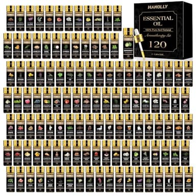 Essential Oils Set -120 Pcs Aromatherapy Essential Oil Kit for Diffuser, Humidifier, Massage, Skin Care, Candle Making - Fruity, Floral, Bakery, Mens, Woody & Herbal Essential Oil Set