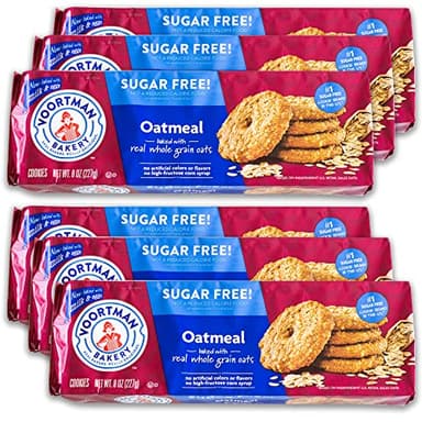Oatmeal Lovers - Voortman Sugar Free Oatmeal Cookies - Delicious Real Wholegrain Oats - 6, 8oz packs