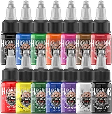 Hawink Tattoo Ink Set 1/2 oz (15ml) Tattoo Supply 14 Colors Pigment Kit Ink USA TI203-15-14