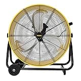 HiCFM 8800 CFM 24 inch BLDC Drive Drum Fan with High Efficiency EC Motor, Variable Speed Control, Friendly Noise Operation for Air Circulation, UL Listed