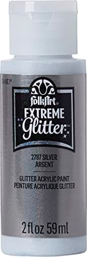 FolkArt Extreme Glitter Acrylic Paint in Assorted Colors (2 oz), 2787, Silver