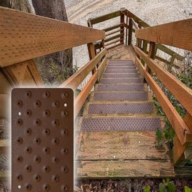 Non-Slip Aluminum Stair Treads, Java Brown, 48" Length, Screw Down, Permanent, Weatherproof, Anti-Skid Protection (Qty 4) - Save 5%